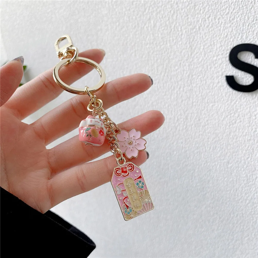 Lucky Cat Keychain Cute Pendant Clothes Backpack