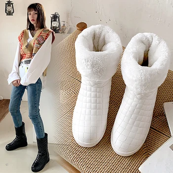 

Women snow boots 2019 winter boots platform thick plush warm non-slip waterproof winter shoes size 35-43