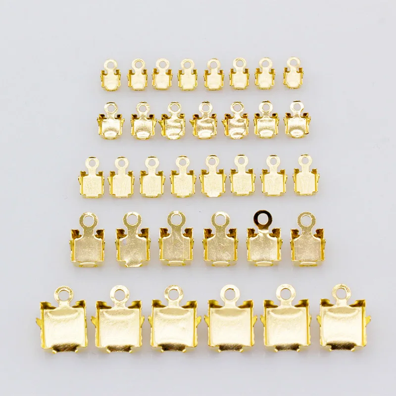 fabric and sewing supplies 100p ss6 ss12 ss16 ss18 ss28 ss38 Gold silver copper claw Cup Chain Connectors Ends Rings pendant fit crystal rhinestone chain dress stitching materials Fabric & Sewing Supplies