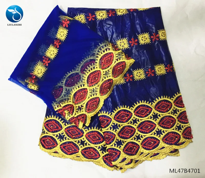 LIULANZHI Базен кружевной ткани Лидер продаж Нигерия Базен riche хлопок ткань с камнями embridery riche getzner 5+ 2 ярдов ML47B47