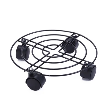 

Rack Universal Wheel Tray Sturdy Iron Support Move Castor Round Flower Pot Holder Garden Plant Stand Labor Saving