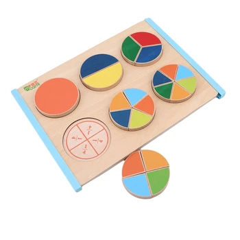 

Circle Shape Baby Early Learning Wood Mathematical Development Intelligence Toy Fraction Board Kids Wooden Education Puzzle Toy