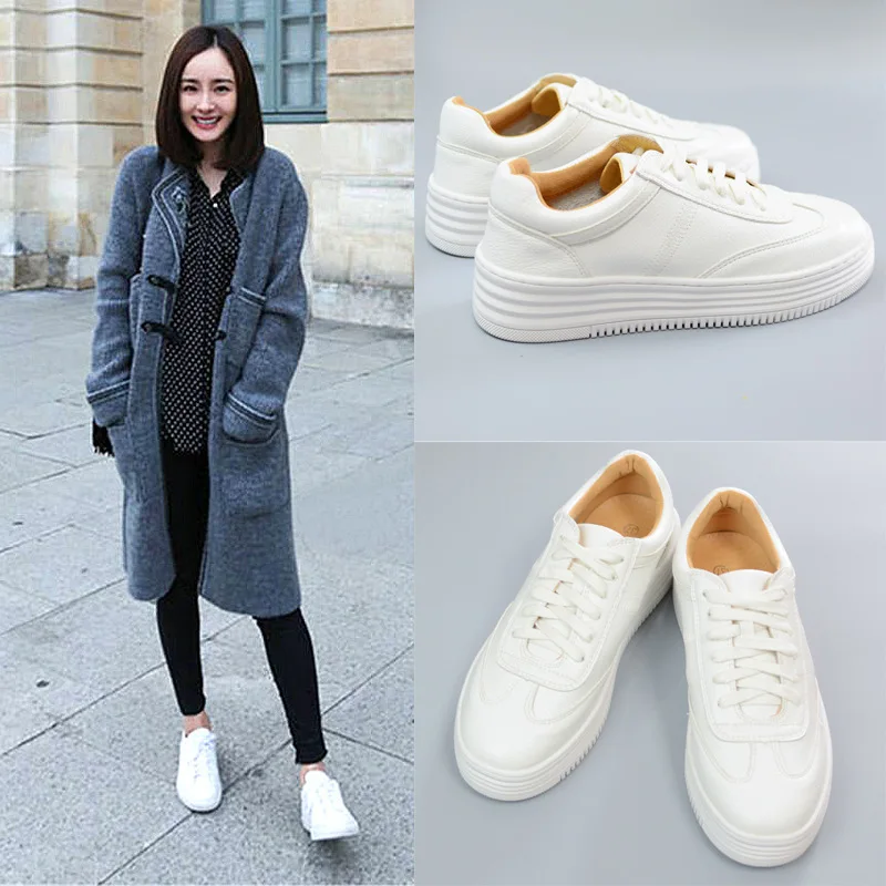 

Clogs Platform Round Toe Small White Shoes Large Size Women All-Match Wedge Basket 2019 Casual Female Sneakers Modis Autumn