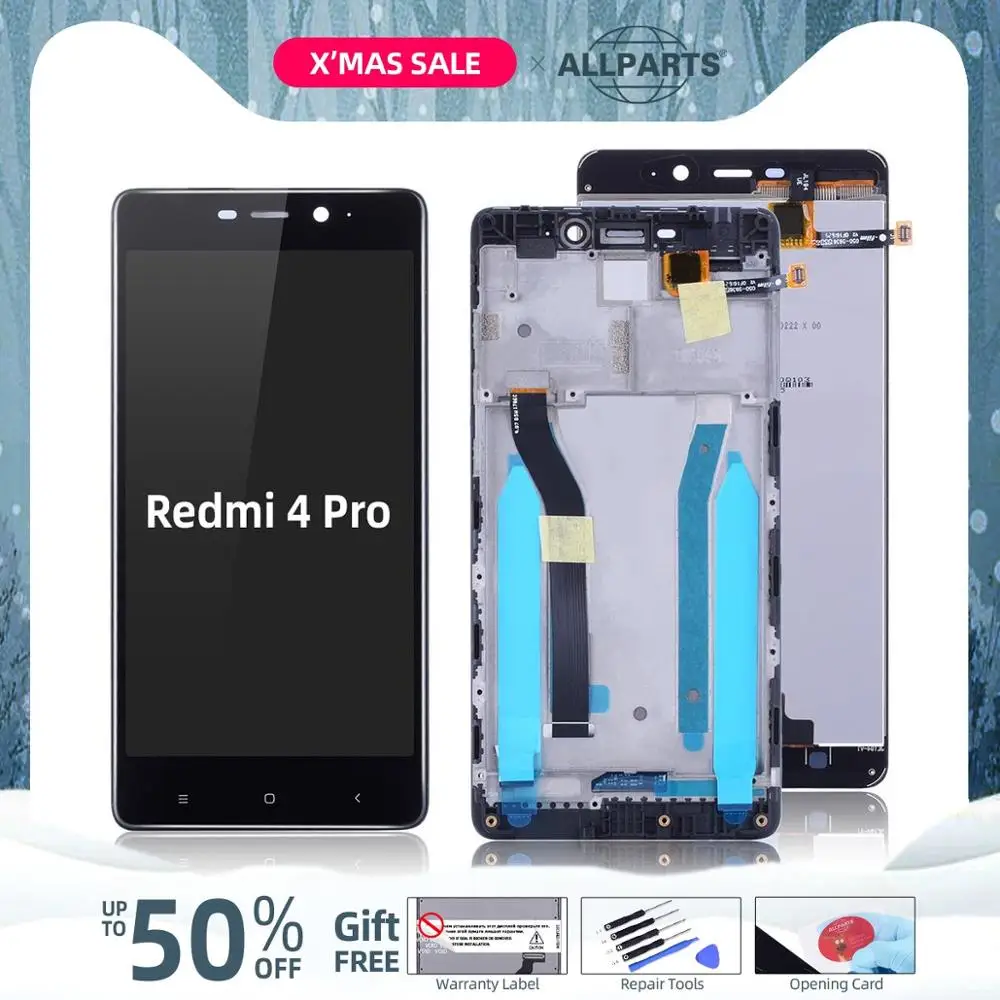 Дисплей для Xiaomi Redmi 4 Pro Prime LCD в сборе с тачскрином на рамке 5.0'' черный черный золото