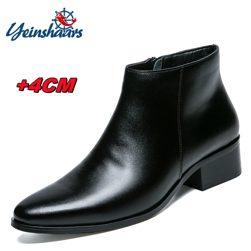 YEINSHAARSChelseaBootsMenWeddingDressShoesFormalManAnkleBoots