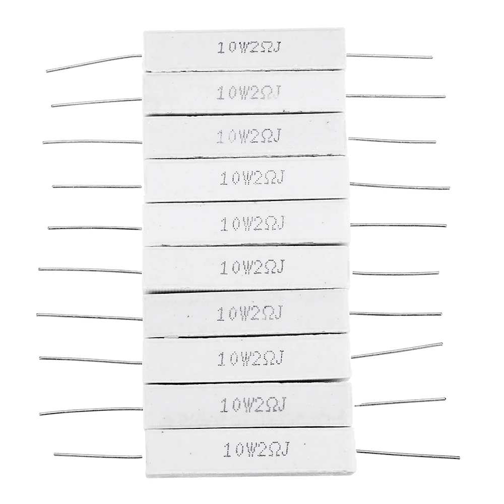 

10pcs 10W 2 ohm 2R Ceramic Cement Resistor