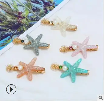 US $118.00 120pcslot DIY Simple Multi Alloy Starfish Sea Shells Pearl Hair Clips Drill Hairpin Hair Styling Tools Accessories HA1400