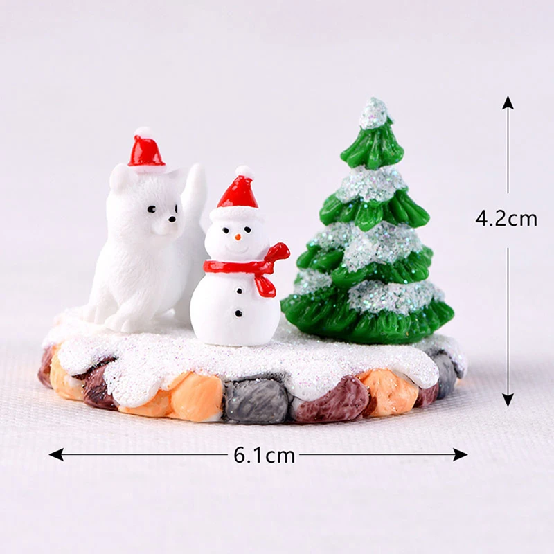 3 шт./компл. смолы адаптер объектива для камер Micro Ландшафтный Террариум Рождественская елка Снеговик Медведь DIY миниатюрная фигурка рождественский дом для рабочего стола