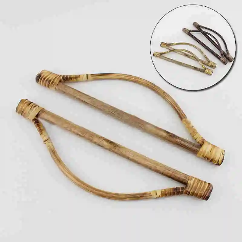Colgador de cartera de ratán de bambú, bolso de bricolaje, accesorios de reemplazo, nuevo estilo, Vintage, marco de madera, 27x8cm, 1 ud.