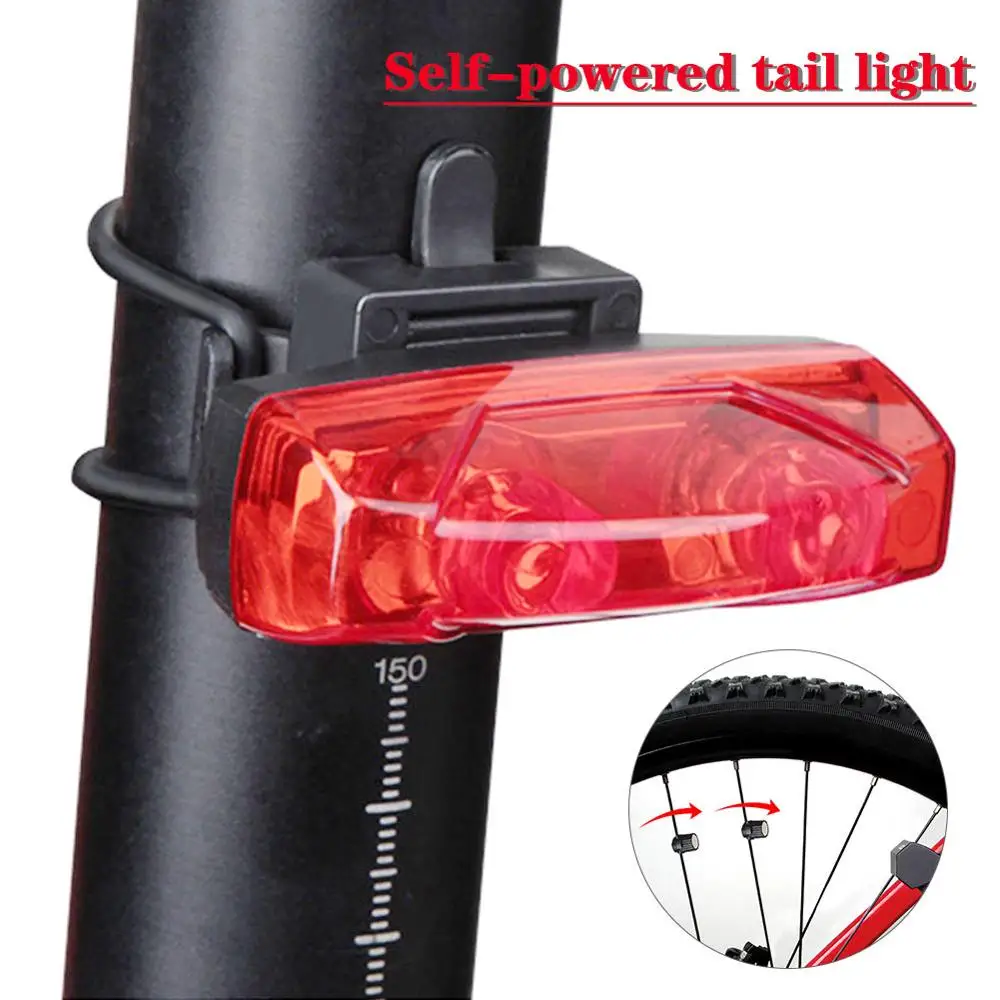 red Bicycle Lights Induction Tail Light Bike Warning Lamp Magnetic Power Generate Taillight Self-Powered Magnetic Induction - Цвет: red