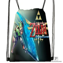 Custom Legend of Zelda походная сумка на шнурке милый рюкзак для детей(черная спинка) 31x40 см#180531-02-49