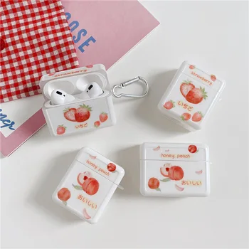 

Wireless Bluetooth Earphones Strawberry Peach Soft IMD Case Cartoon Cover Silicone Earphone Case for Airpods pro3 1 2 Case