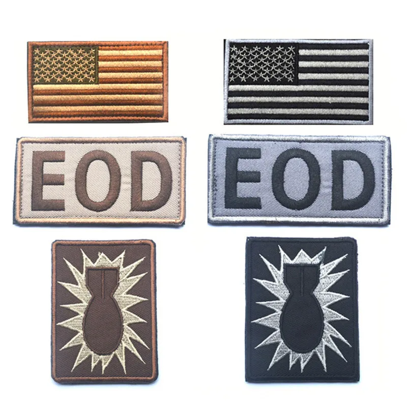 

3D Embroidery American Flag Army Fan Camouflage US Military Tactical Badge Armband Patch EOD Bomb Legion Chapter Clothing Person