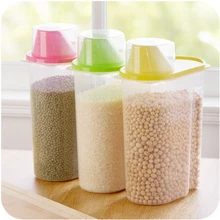 Kuchnia z tworzywa sztucznego zamknięte słoik 3 kolor ziarna schowek do żywności i herbaty słoiki do przechowywania Multigrain Jar bardzo duża zbiornik(China)