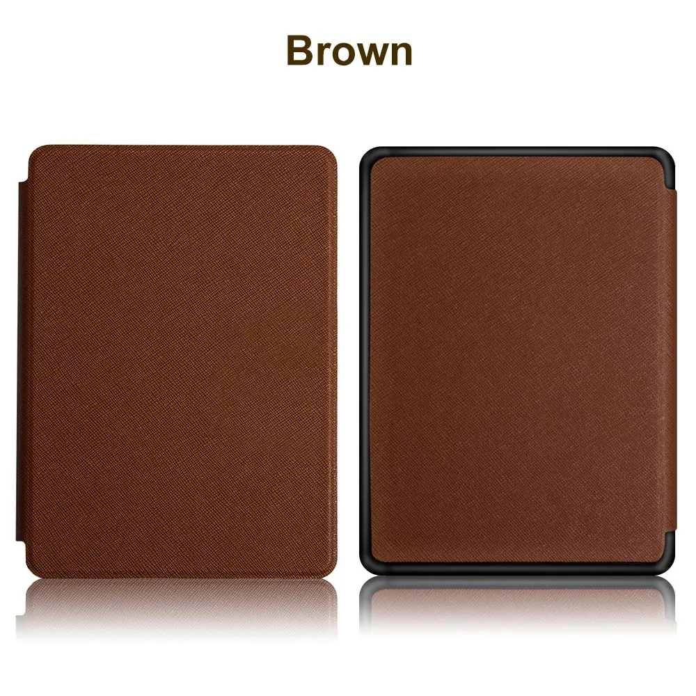 Brown 10 цветов ультра тонкий умный чехол, кожаный чехол, защитный чехол, Автоматический Режим сна/Пробуждение для выпущенных Amazon все-новые Kindle 10th Gen - Цвет: Brown