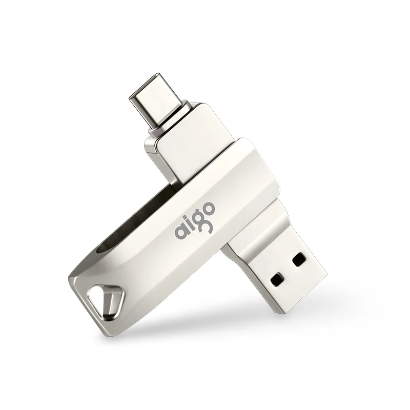 US $48.35 Aigo Usb 31 High Speed Pendrive 256GB Metal OTG Usb Flash Drive 360 Rotatable Cle Usb Type C Memoria Usb For Android