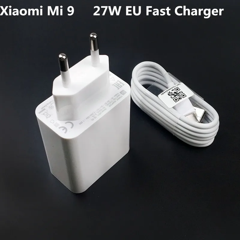 XIAO mi EU быстрое зарядное устройство QC4.0 27 Вт USB быстрое зарядное устройство для телефона адаптер type C кабель для mi 9 8 SE CC9 Pro mi 9T красный mi Note 8 7 K20 Pro
