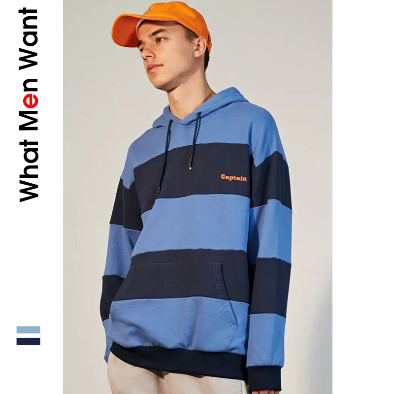 

IVRESSE Blue Plaid Hoodies Men Hooded Drawstring Pockets Pullovers Male Fashion Casual Sport Preppy Style Autumn Streetwear Tops