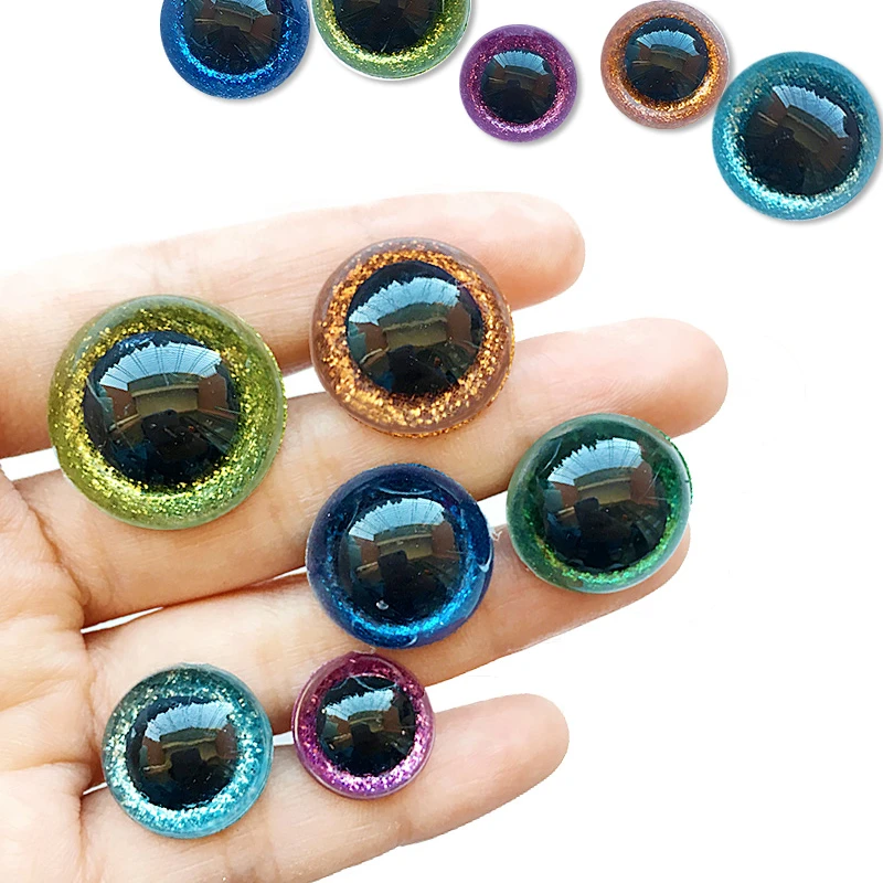 20pcs 3d Glitter Plush Plastic Safety Eyes For Toy Amigurumi Doll