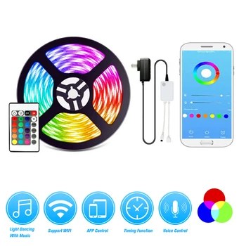 

LED Strip Light Smart WiFi LED Lights 5050 RGB IOT Life APP Remote Control Tape LED Strip 2M/5M/10M 12V Works With Alexa, Google