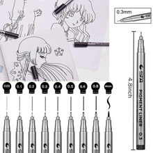 

Waterproof Back Drawing Sketch Markers Fineliner Needle 01/02/03/04/05/06/07/08Gel Pens Office School Art Supplies Stationery