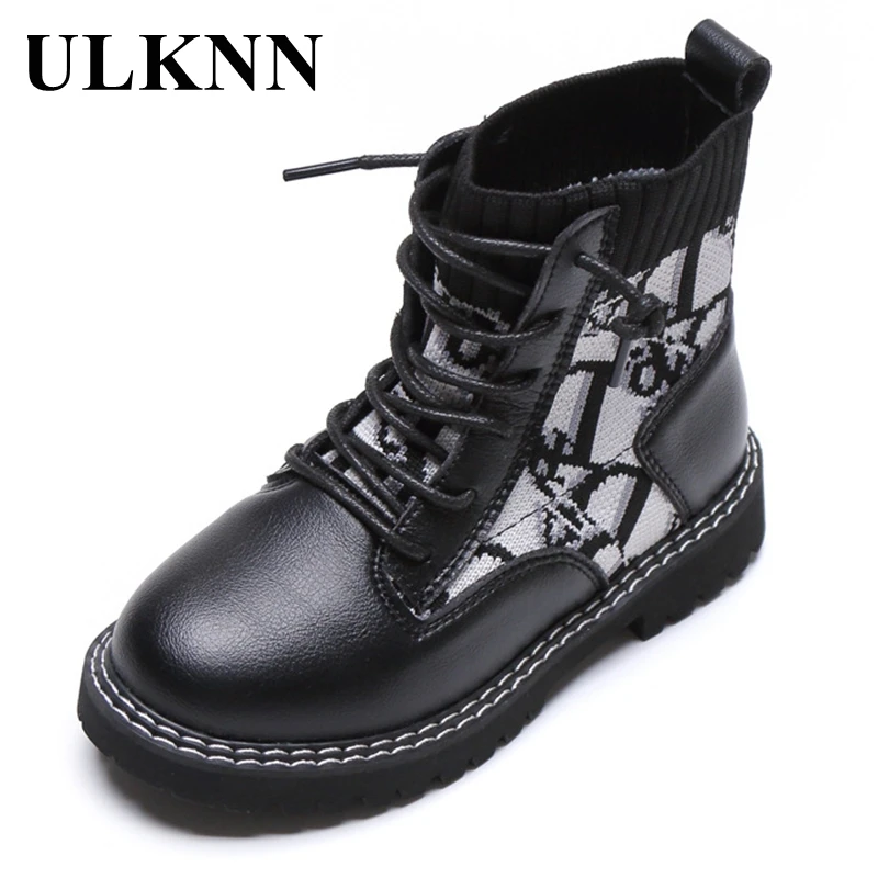 

ULKNN 2020 Kids Martin Boots New Winter Autumn Children's Keep Warm Shoes Soft Fashion Comfortable Casual Shoes Anti-Slip