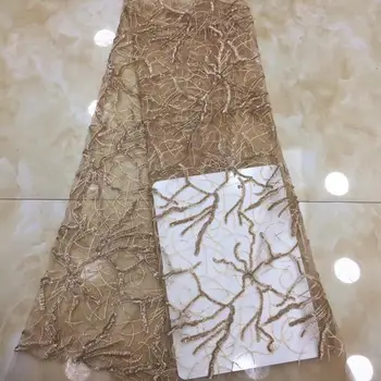 

African lace fabric high quality bridal tulle mesh lace embroidered french net fabric with sequins