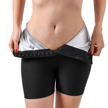 40# Fitness Women Seamless Leggings Sweating Elastic Waist Trainer Tummy Control Fitness Legging Short Pants Leggins Mujer 2