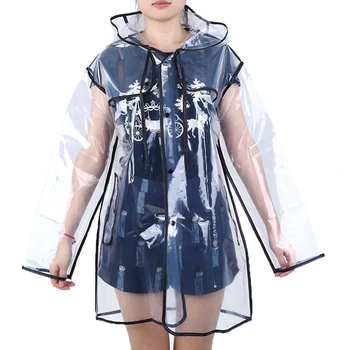 

Eva Transparent Raincoat Waterproof Raincoat Outdoor Travel Track Hooded Poncho