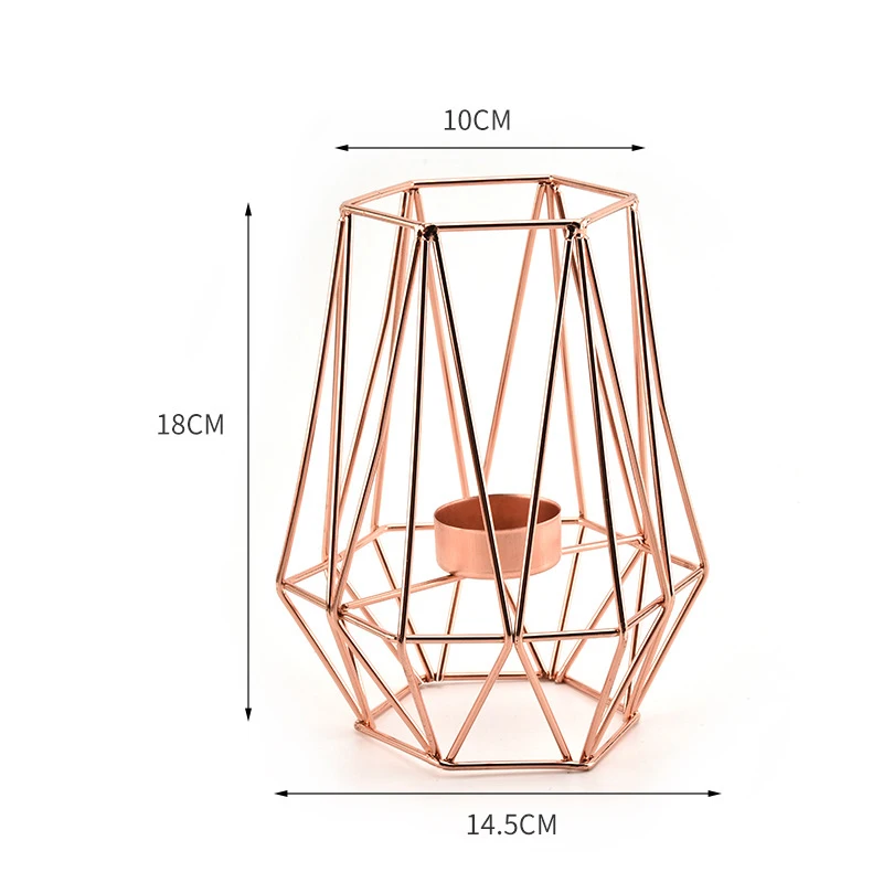 Nordic Romantic Dinner Candlesticks Geometric Candlestick Iron Candle Holder for Wedding Party Home Decor Accessories