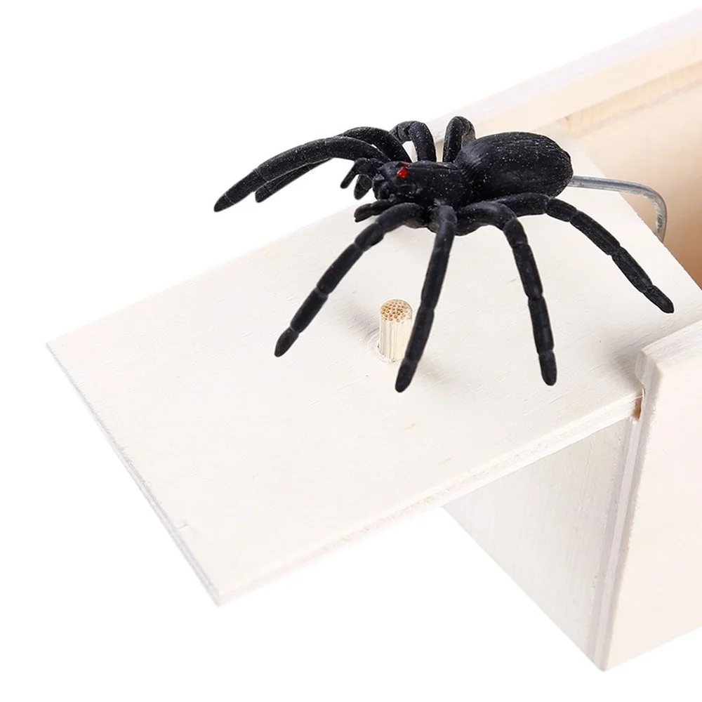 Funny Scare Box Wooden Prank Spider Hidden In Case Great Quality Prank-Wooden Scarebox Interesting Play Funny Play Joke Gift Toy