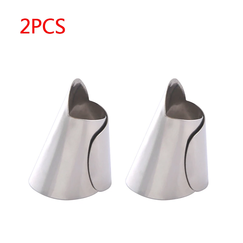 2pcs 2 шт. инструмент для пилинга бобов из нержавеющей стали, защитное кольцо для пальцев, инструмент для обстреливания кухонных бобов, широкая железная крышка для ногтей - Цвет: 2pcs