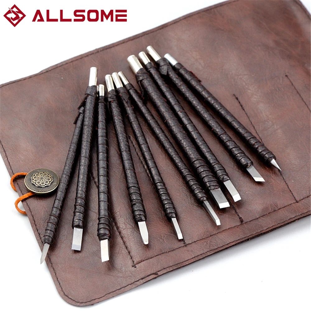 ALLSOME 10PC Carved Stone Knife Tungsten Carbide Steel Carving Chisel Craft Tools For Seal Engraving Lettering | Инструменты