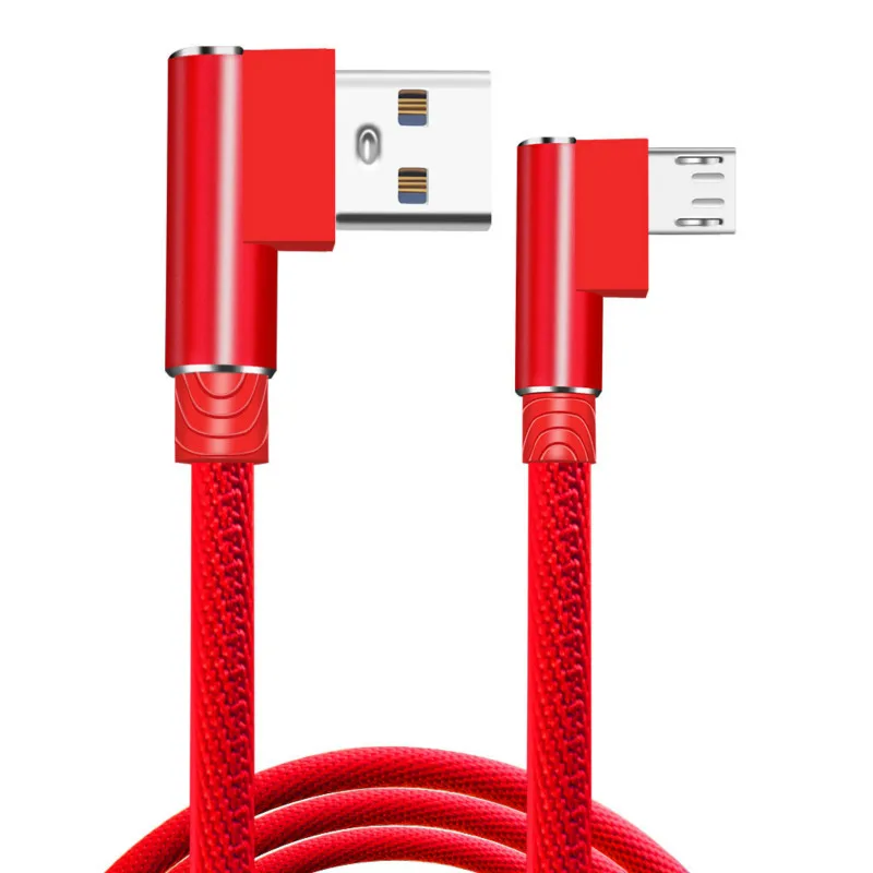 For micro cable USB кабель 1 м, 2 м, 3 м, USB кабель для iPhone XS, 7, samsung, S9, Xiaomi, huawei, светодиодный, 90 градусов, быстрая зарядка, Microusb type-C, USB C кабели - Цвет: For micro cable