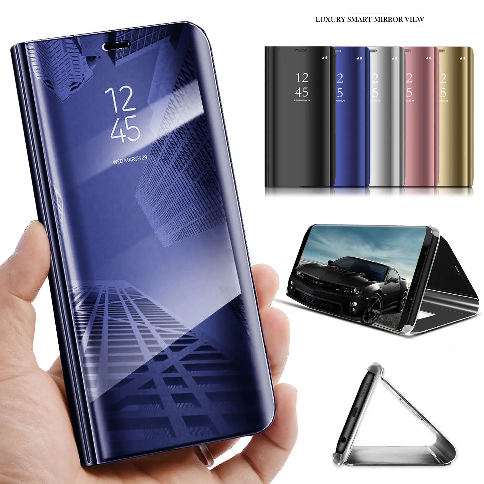 Роскошное умное зеркало флип-чехол для телефона samsung Galaxy S10 S9 S8 S7 Edge Plus Clear View чехол