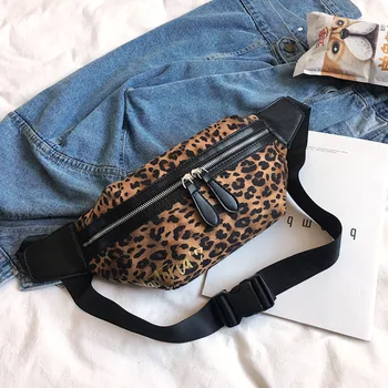 

New Waist Bag Women's belt Bag Trend Plush Banana Bags Leopard Fanny Pack Zipper Kidney Bag Chest pack Shoulder Messenger Bag