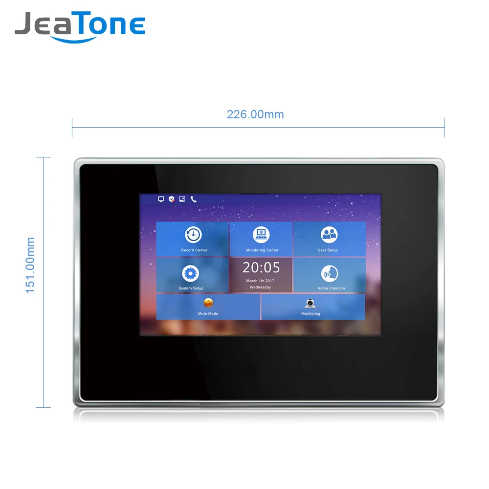 TuyaSmart APP IP WIFI Video Doophone Intercom POE System 7''Touch Screen monitor with doorbell support Password/RFIC Card 125MHZ