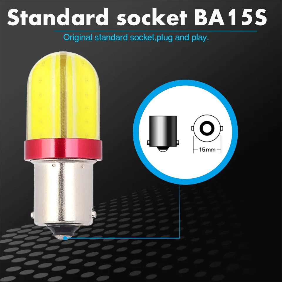 2 шт. супер яркий 8 COB 1500LM Led 1156 BA15S P21W мотоцикл лампочка указателя поворота Янтарный индикаторы для мотоцикла мигалки лампы