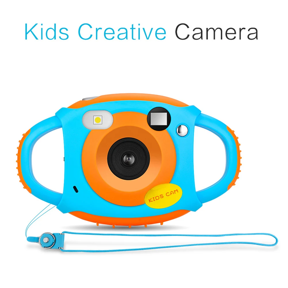

HD Color Image Children Kids Anti-fall Camera Video Toy Gift Cartoon Lanyard Digital
