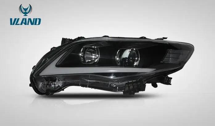 VLAND factory для автомобильных фар COROLLA светодиодный автомобильный Запчасти для фронтального светильника 2011 2012 2013 с поворотным сигналом+ DRL+ Play and Plug