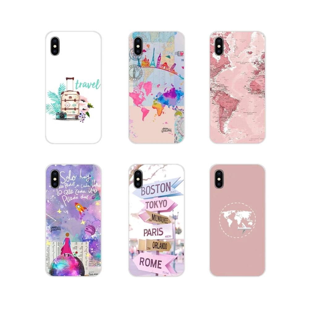 

World Map Travel Plans Accessories Phone Cases Covers For Samsung A10 A30 A40 A50 A60 A70 Galaxy S2 Note 2 3 Grand Core Prime