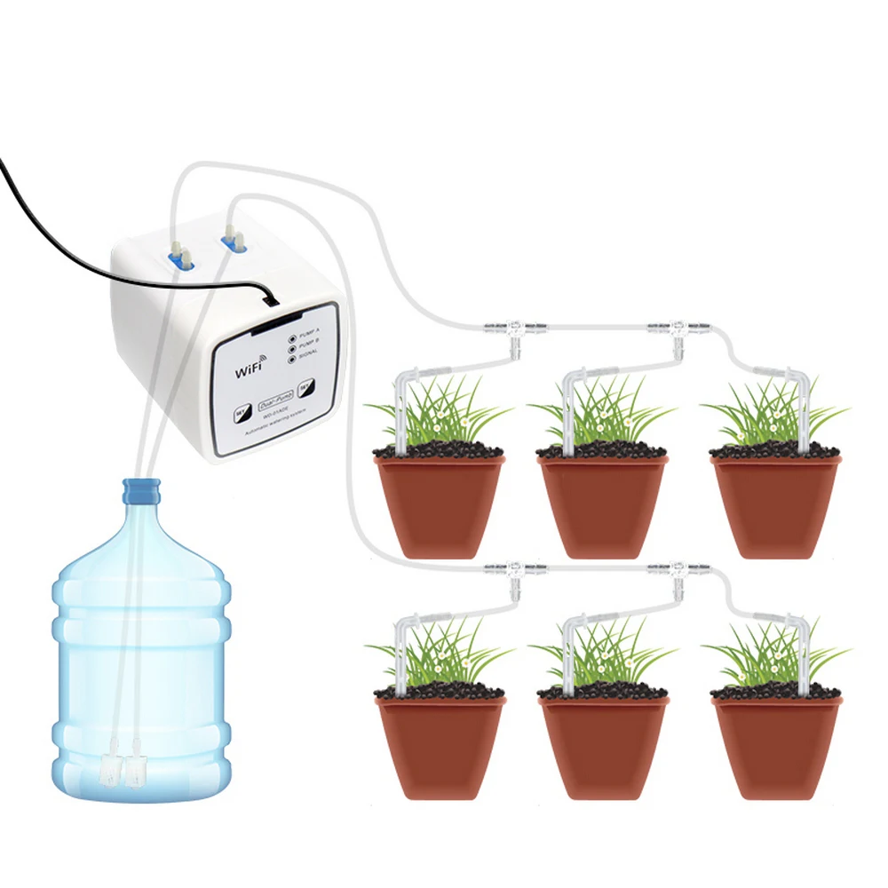 

WIFI Remote Control Intelligent Watering Device Automatic Drip watering Home Orchard garden double pump 15/20 pot irrigation set