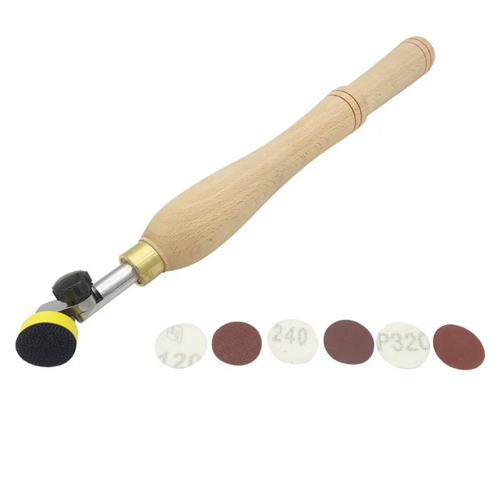 

High Quality 8PCS Wood Bowl Sander Tool Handle Sanding Disc For Lathe Turning Tool Set With Wooden Rotating Handle