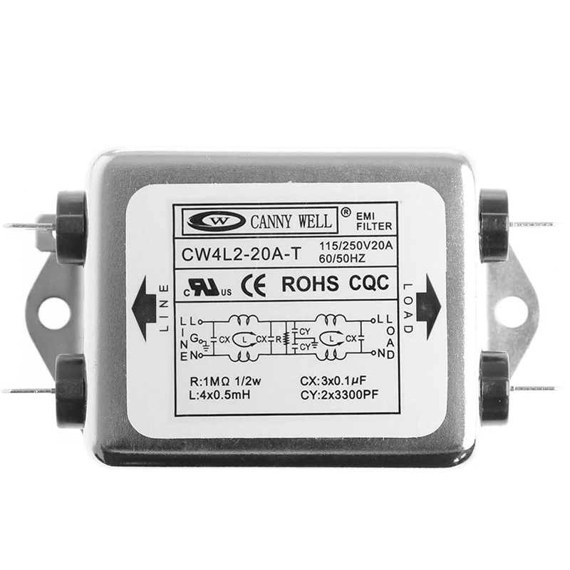 Новый AC 220 В 50/60 Гц мощный EMI фильтр CW4L2 20A T монофазный Улучшенный