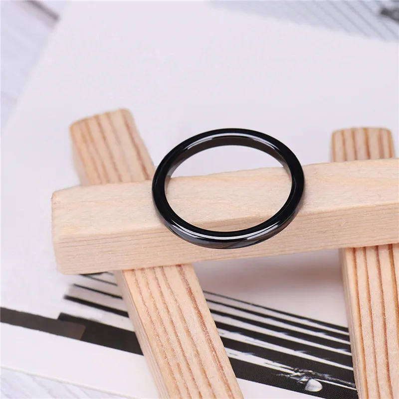 Кольцо керамическое женское с отполированным куполом 2 мм|stacking rings|ceramic ring womenblack