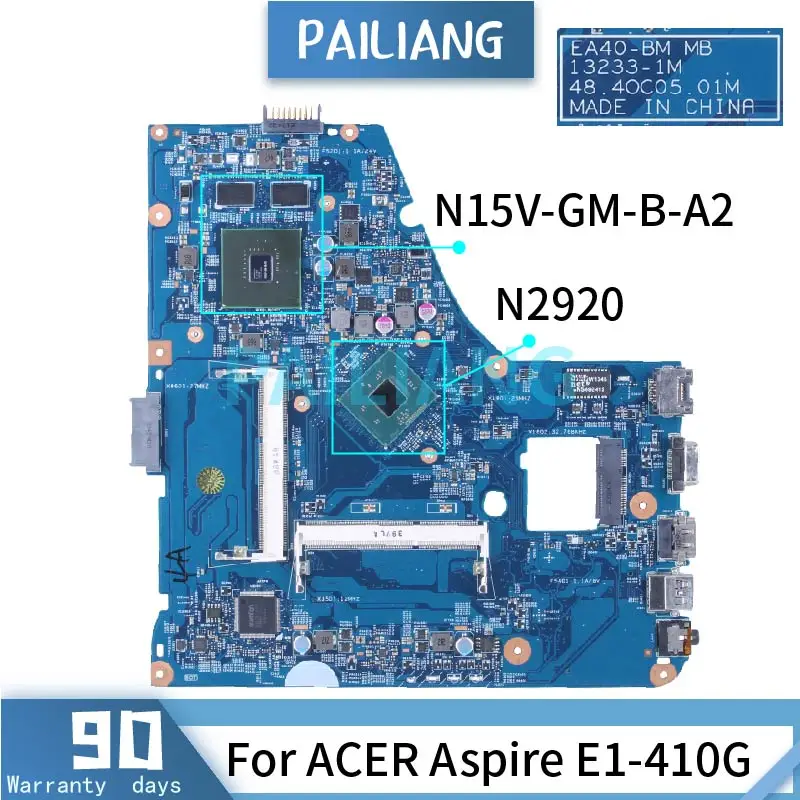 

For ACER Aspire E1-410G N2920 Laptop Motherboard NBMGP11005403 13233-1M SR1SF N15V-GM-B-A2 DDR3 Notebook Mainboard