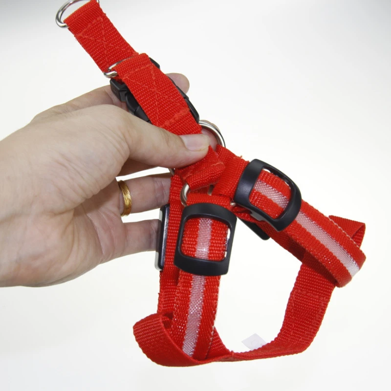 Nylon Pet Safety LED Harness Dog Product Flashing Light Harness LED Dog Harness Leash Rope Belt Dog Collar Vest
