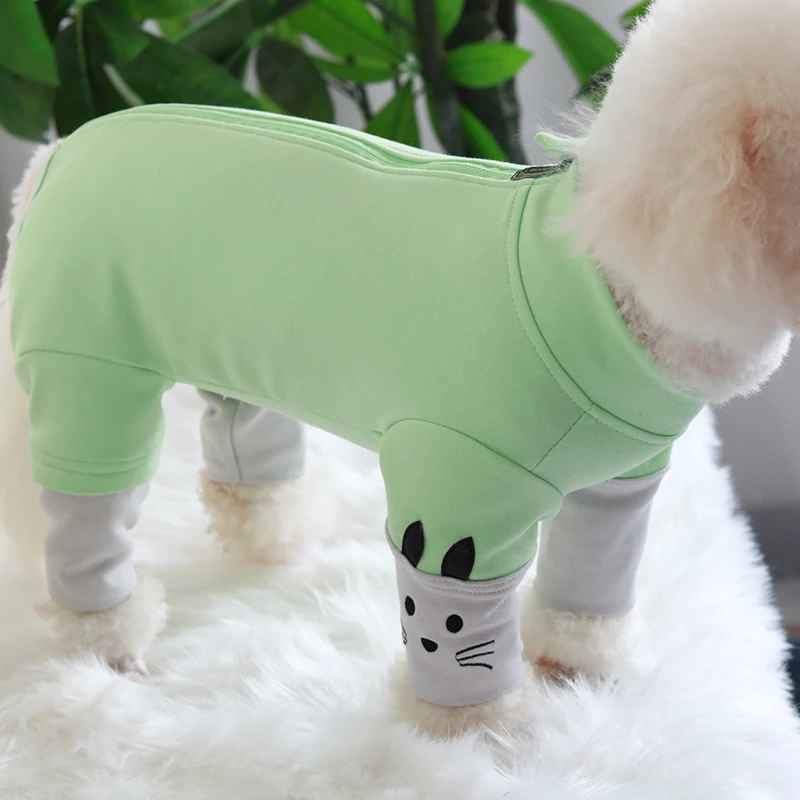 Комбинезон для собаки осень/зима чесаный хлопок щенок одежда защита живота Комбинезоны для маленьких собак пижамы Толстовка с длинным рукавом