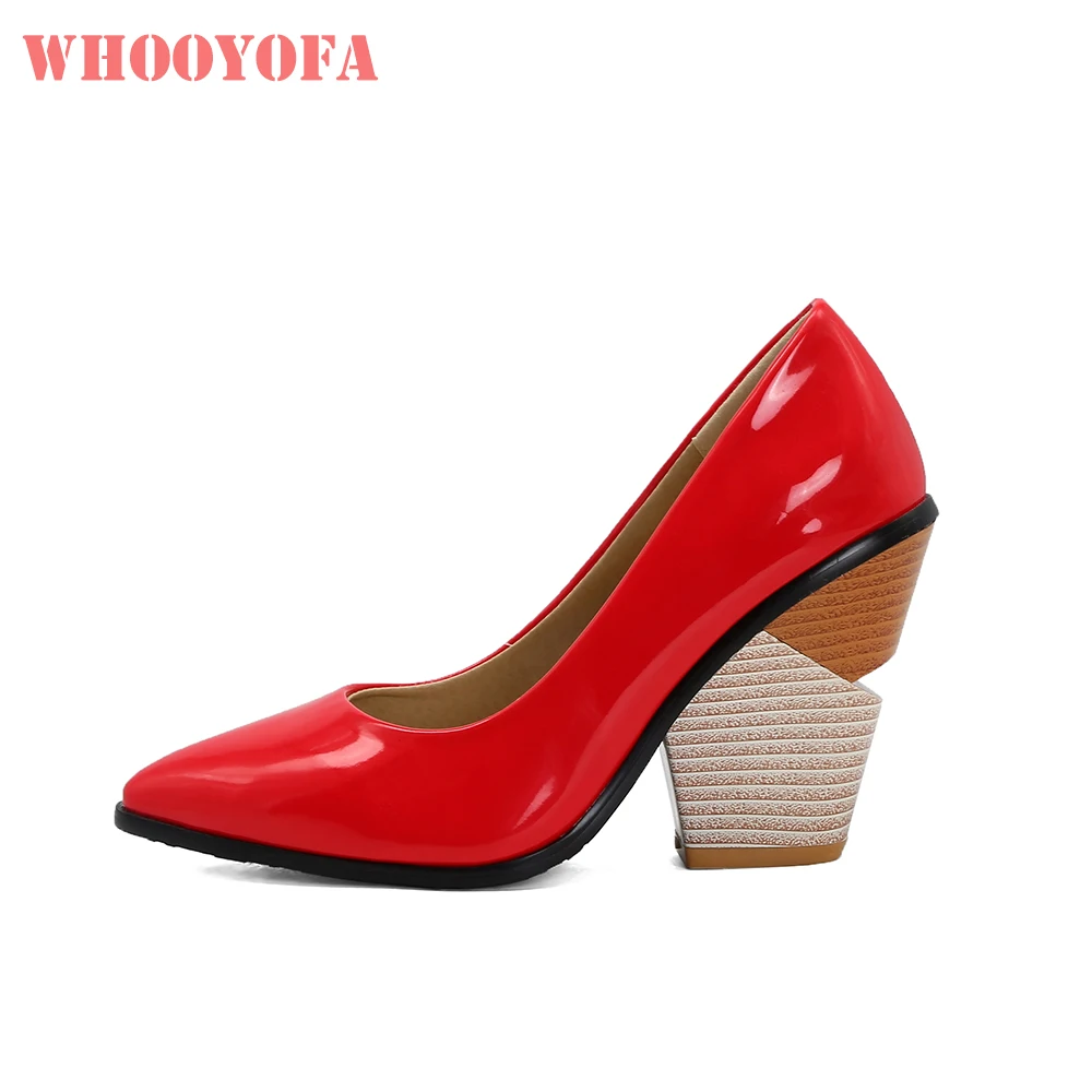 Zapatos de tacón alto Glamour para mujer, escolar de punta, rojo y amarillo, a la moda, WX367, talla grande 12 45 48 AliExpress Calzado