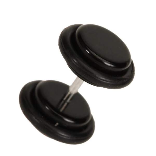 Pack of 2 PCS 18G Ear Studs Plug Artificial Ear Plug Ear Taper Ear Stretcher Fashion Jewelry Black